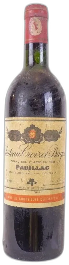 photo 1978 Pauillac Château Croizet-Bages Grand Cru Classé Rouge Bordeaux
