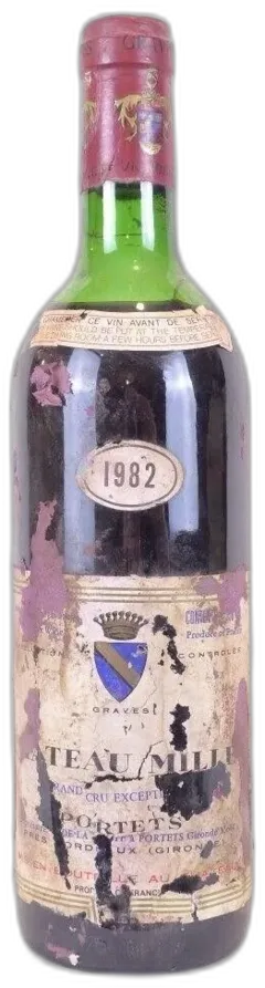 photo 1982 Graves Château Millet Grand Cru Exceptionnel Étiquette Abîmée) Rouge Bordeaux