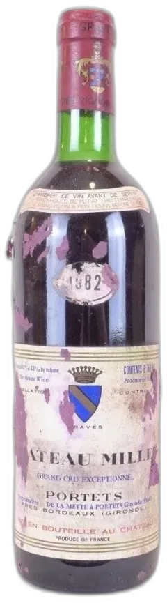 photo 1982 Graves Château Millet Grand Cru Exceptionnel Portets b4 Rouge Bordeaux