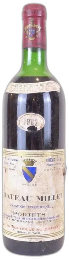 photo 1982 Graves Château Millet Grand Cru Exceptionnel Portets b3 Rouge Bordeaux