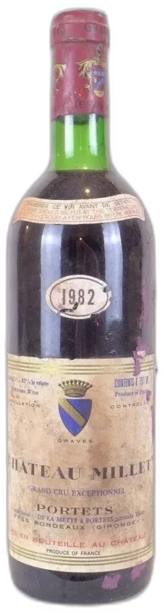 photo 1982 Graves Château Millet Grand Cru Exceptionnel Portets b2 Rouge Bordeaux