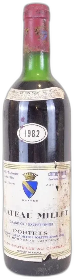 photo 1982 Graves Château Millet Grand Cru Exceptionnel Portets b1 Rouge Bordeaux