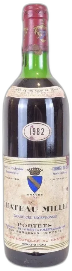 photo 1982 Graves Château Millet Grand Cru Exceptionnel Portets Rouge Bordeaux
