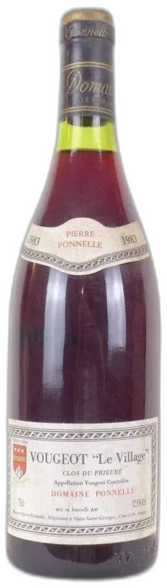 photo du vin 1983 Vougeot Pierre Ponnelle Village Clos du Prieuré Rouge Bourgogne