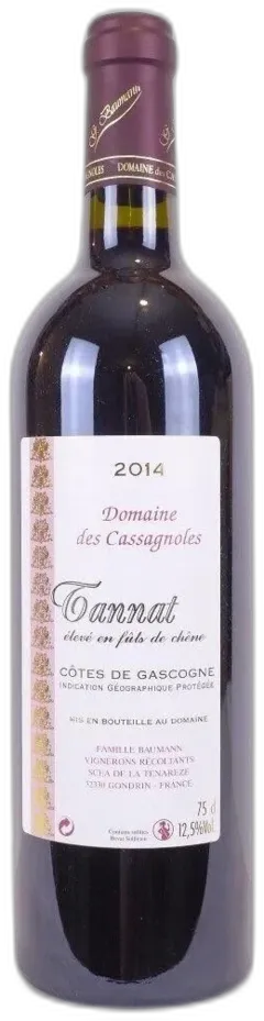 photo 2014 Vdp des Côtes de Gascogne Domaine des Cassagnoles Tannat Rouge Sud-Ouest
