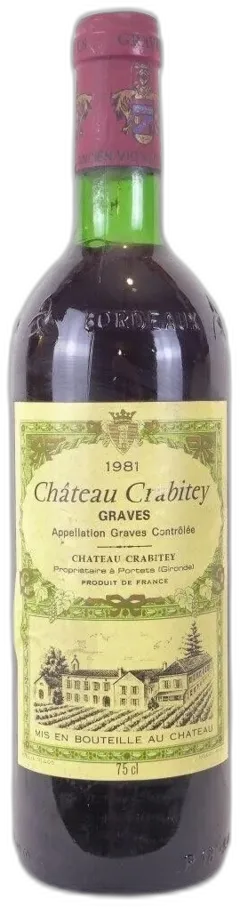 photo 1981 Graves Château Crabitey Rouge Bordeaux