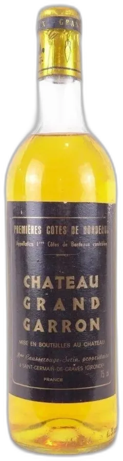 photo Années 70 Premières Côtes de Bordeaux Château Grand Garron Non Millésimé Années 1970 à 1980 Liquoreux Bordeaux