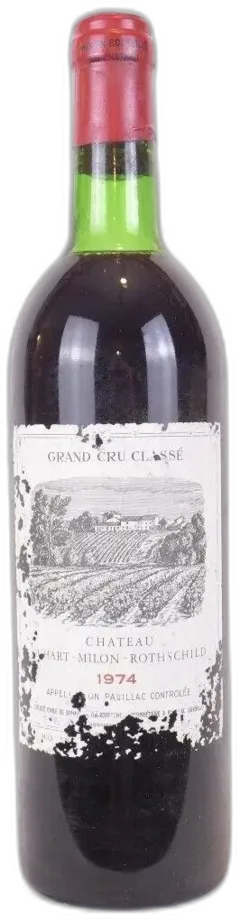 photo 1974 Pauillac Château Duhart-Milon-Rothschild Grand Cru Classé Étiquette Usée) Rouge Bordeaux