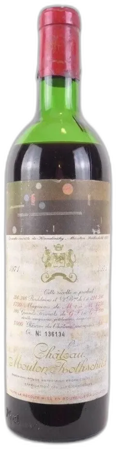 photo 1971 Pauillac Château Mouton-Rothschild Grand Cru Classé Capsule Abîmée) Rouge Bordeaux