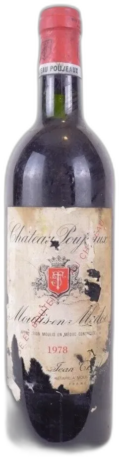 photo 1978 Moulis Château Poujeaux Étiquette Abîmée) Rouge Bordeaux