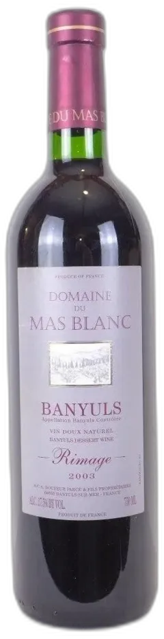 photo 2003 Banyuls Rimage Domaine du Mas Blanc vd Rouge Roussillon