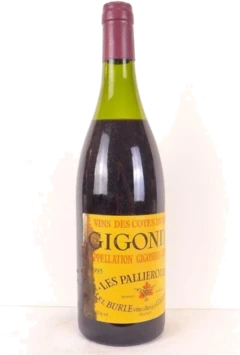 photo 1995 Gigondas Burle les Pallieroudas Étiquette Tâchée à Gauche) Rouge Rhône