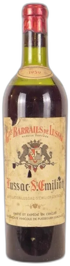 photo du vin 1959 Lussac Saint-Émilion Grands Barrails de Lussac Capsule Abîmée) Rouge Bordeaux