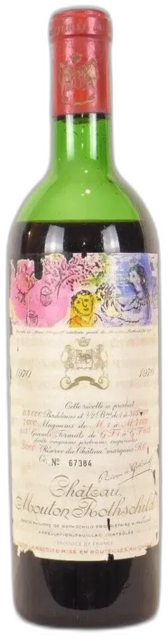 photo 1970 Pauillac Château Mouton-Rothschild Grand Cru Classé Accro Capsule) Rouge Bordeaux