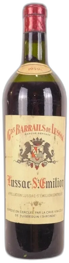 photo du vin 1959 Lussac Saint-Émilion Grands Barrails de Lussac b3 Rouge Bordeaux