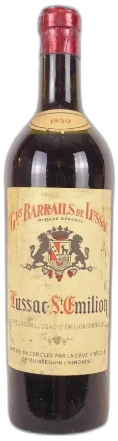 photo du vin 1959 Lussac Saint-Émilion Grands Barrails de Lussac b2 Rouge Bordeaux