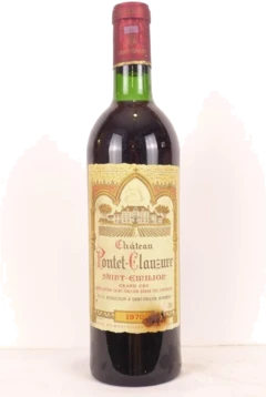 photo 1970 Saint-Émilion Château Pontet-Clauzure Grand Cru Léger Accro Étiquette) Rouge Bordeaux