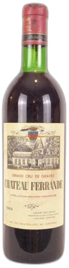 photo 1969 Graves Château Ferrande Grand Cru b3 Rouge Bordeaux