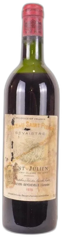 photo 1978 Saint-Julien Château Saint-Pierre Grand Cru Classé Étiquette Tâchée) Rouge Bordeaux