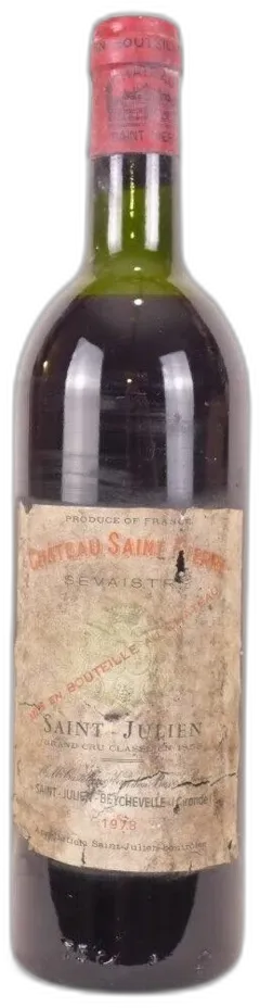 photo 1978 Saint-Julien Château Saint-Pierre Grand Cru Classé Étiquette Fragile) Rouge Bordeaux