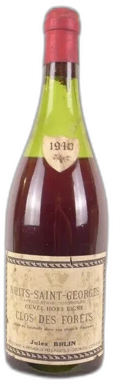capture du vin 1940 Nuits Saint-Georges Jules Belin Clos des Forêts b1 Rouge Bourgogne