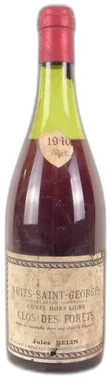 capture du vin 1940 Nuits Saint-Georges Jules Belin Clos des Forêts Rouge Bourgogne