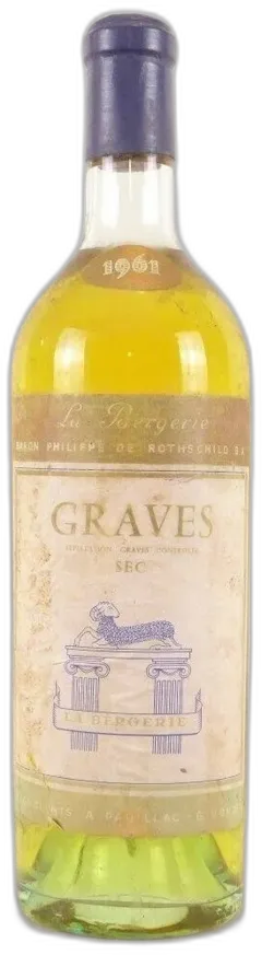 photo 1961 Graves la Bergerie Baron Philippe de Rothschild Blanc Bordeaux