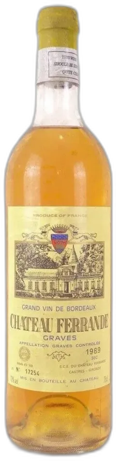 photo 1989 Graves Château Ferrande Blanc Bordeaux