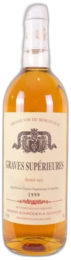 photo 1999 Graves Supérieures Schroder et Schyler Sec Moelleux Bordeaux