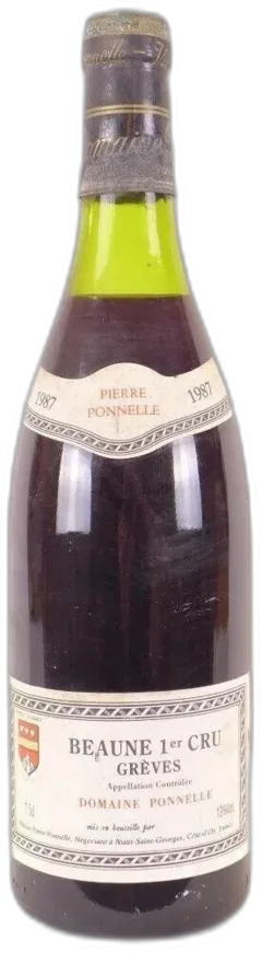 photo du vin 1987 Beaune Pierre Ponnelle Premier Cru Grèves Capsule Abîmée) Rouge Bourgogne
