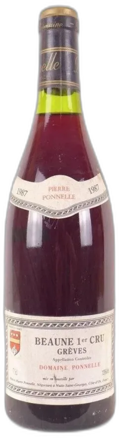 photo du vin 1987 Beaune Pierre Ponnelle Premier Cru Grèves Rouge Bourgogne
