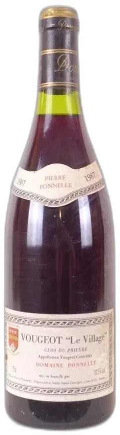 photo du vin 1987 Vougeot Pierre Ponnelle le Village Clos du Prieuré Rouge Bourgogne