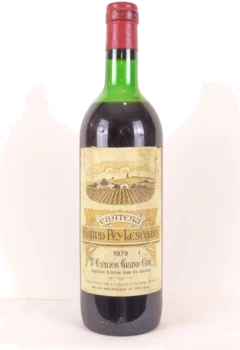 photo 1979 Saint-Émilion Château Grand Pey Lescours Grand Cru Capsule Abîmée) Rouge Bordeaux