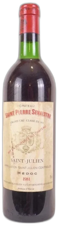 photo 1981 Saint-Julien Château Saint-Pierre Sevaistre Grand Cru Classé Rouge Bordeaux