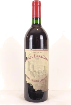photo 1985 Saint-Émilion Château Haut Lavallade Grand Cru Étiquette Déchirée) Rouge Bordeaux