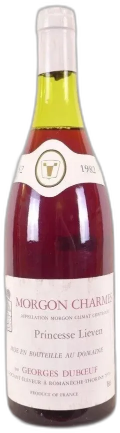 photo 1982 Morgon Charmes Georges Duboeuf Princesse Lieven Rouge Beaujolais