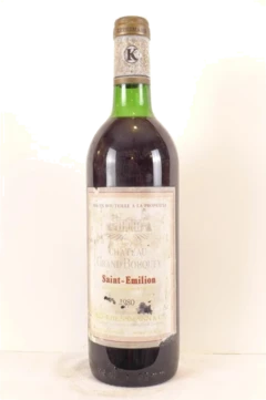 photo 1980 Saint-Émilion Château Grand Bouquey Étiquette Abîmée) Rouge Bordeaux