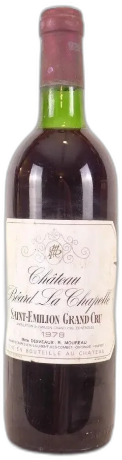 photo 1978 Saint-Émilion Château Béard la Chapelle Grand Cru Rouge Bordeaux