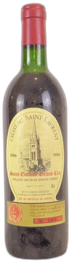 photo 1986 Saint-Émilion Château Saint-Laurent Grand Cru Rouge Bordeaux