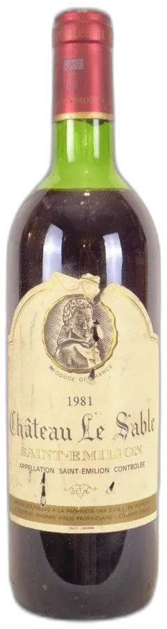 photo 1981 Saint-Émilion Château le Sable Étiquette Abîmée) Rouge Bordeaux