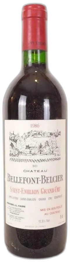 photo 1986 Saint-Émilion Château Bellefont-Belcier Grand Cru Rouge Bordeaux