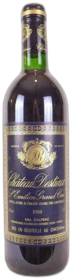 photo 1988 Saint-Émilion Château Destieu Grand Cru Rouge Bordeaux