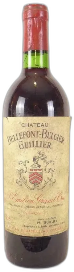 photo 1981 Saint-Émilion Château Bellefont-Belcier Grand Cru b2 Rouge Bordeaux