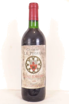 photo 1986 Saint-Émilion Château le Peguin Étiquette Sale) Rouge Bordeaux