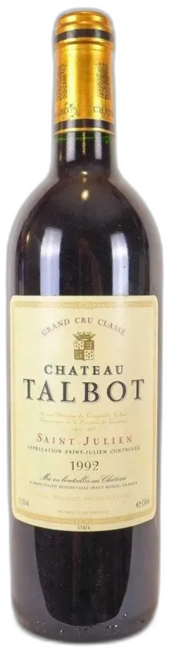 photo 1992 Saint-Julien Château Talbot Grand Cru Classé Rouge Bordeaux