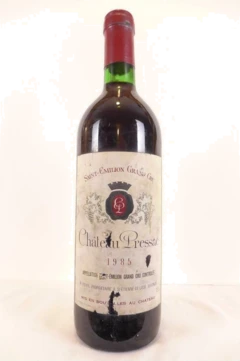 photo 1985 Saint-Émilion Château Pressac Grand Cru Étiquette Abîmée) Rouge Bordeaux