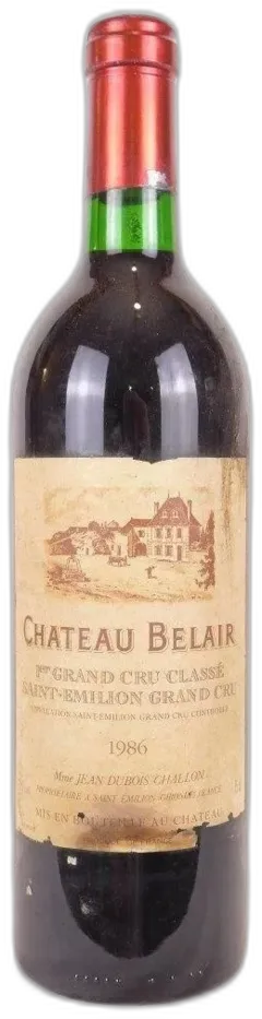 photo 1986 Saint-Émilion Château Belair Grand Cru Classé b Étiquette Abîmée) Rouge Bordeaux