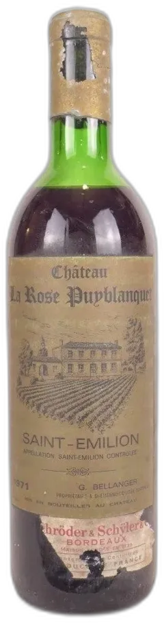 photo 1971 Saint-Émilion Château la Rose Puyblanquet Capsuleabîmée) Rouge Bordeaux