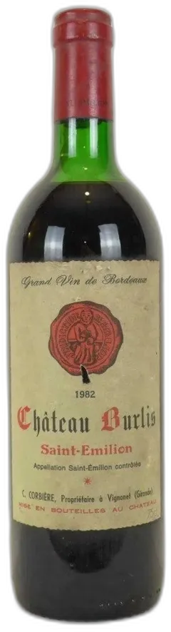 photo 1982 Saint-Émilion Château Burlis Rouge Bordeaux