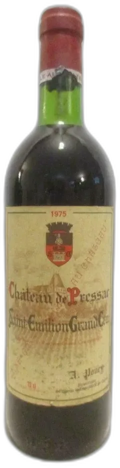 photo 1975 Saint-Émilion Château de Pressac Grand Cru Rouge Bordeaux